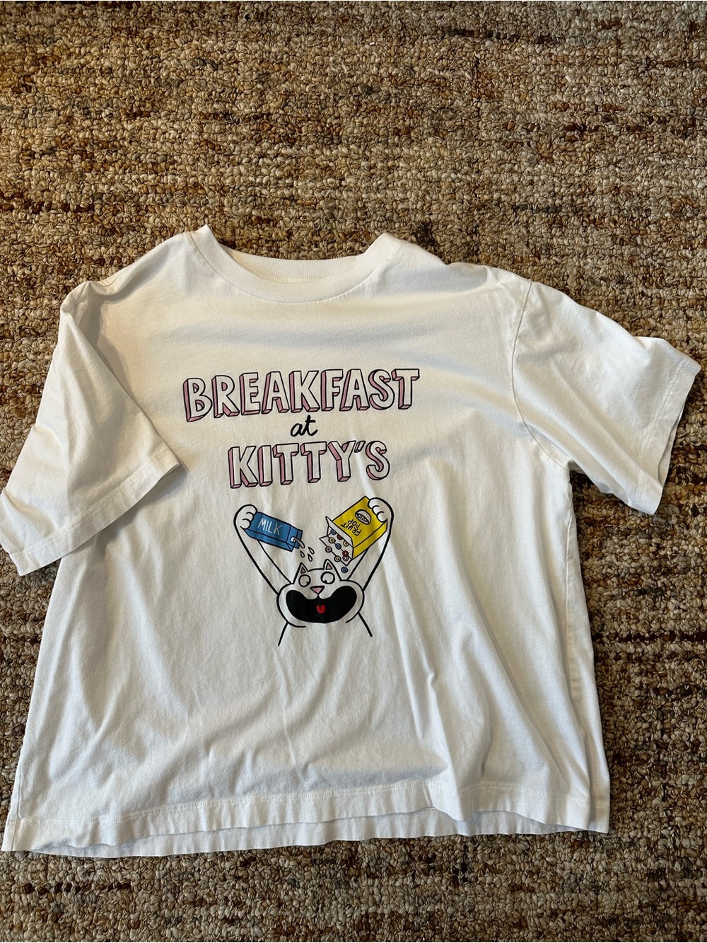 Breakfast at Kitty's White Graphic T-Shirt